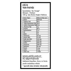 Çiğ İç Yer Fıstığı 1000 g.